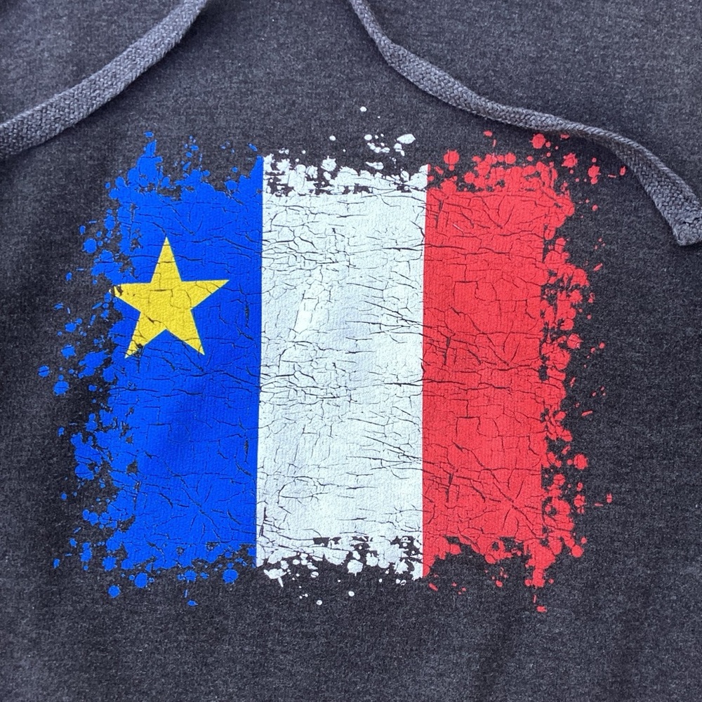 Grey Hoodie with Acadian Flag Graphic XL - Picture 4 of 12